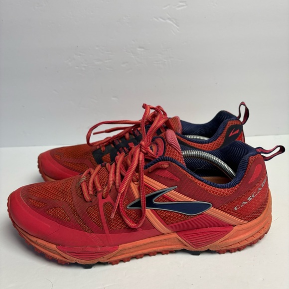 Womens Shoes Brooks Cascadia 10 Womens Orange Brooks Cascadia 10 Red Trail  Running Shoes Sneakers Women's